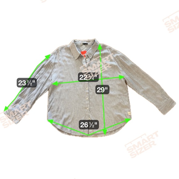 Striped blue and white women’s blouse linen blend - Picture 7 of 10